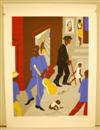 JACOB LAWRENCE People in Other Rooms (Harlem Street Scene).